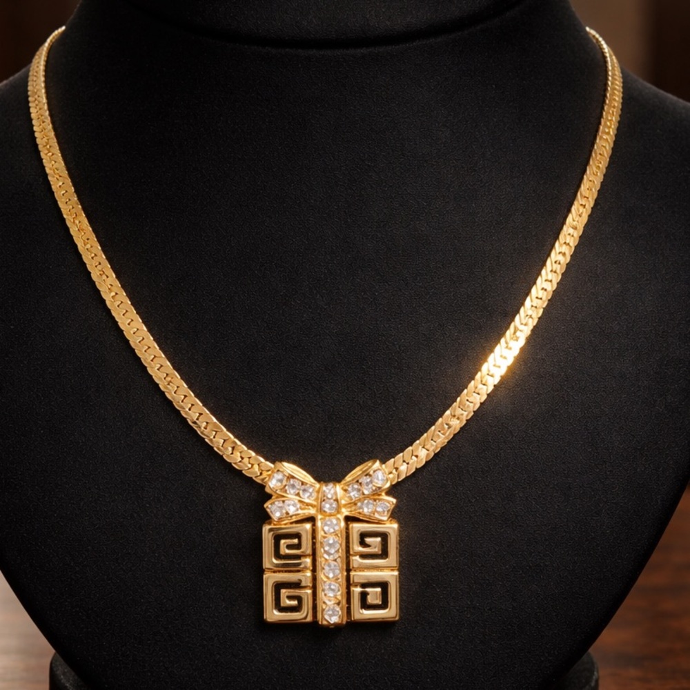 Givenchy Gold Necklace with Geometric Pendant